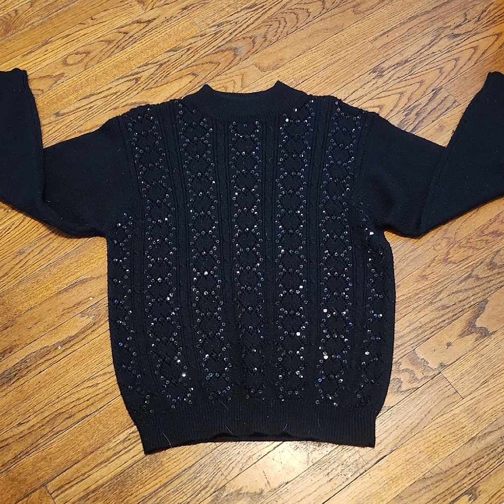 Alfred Dunner Black Knit Sweater 1X